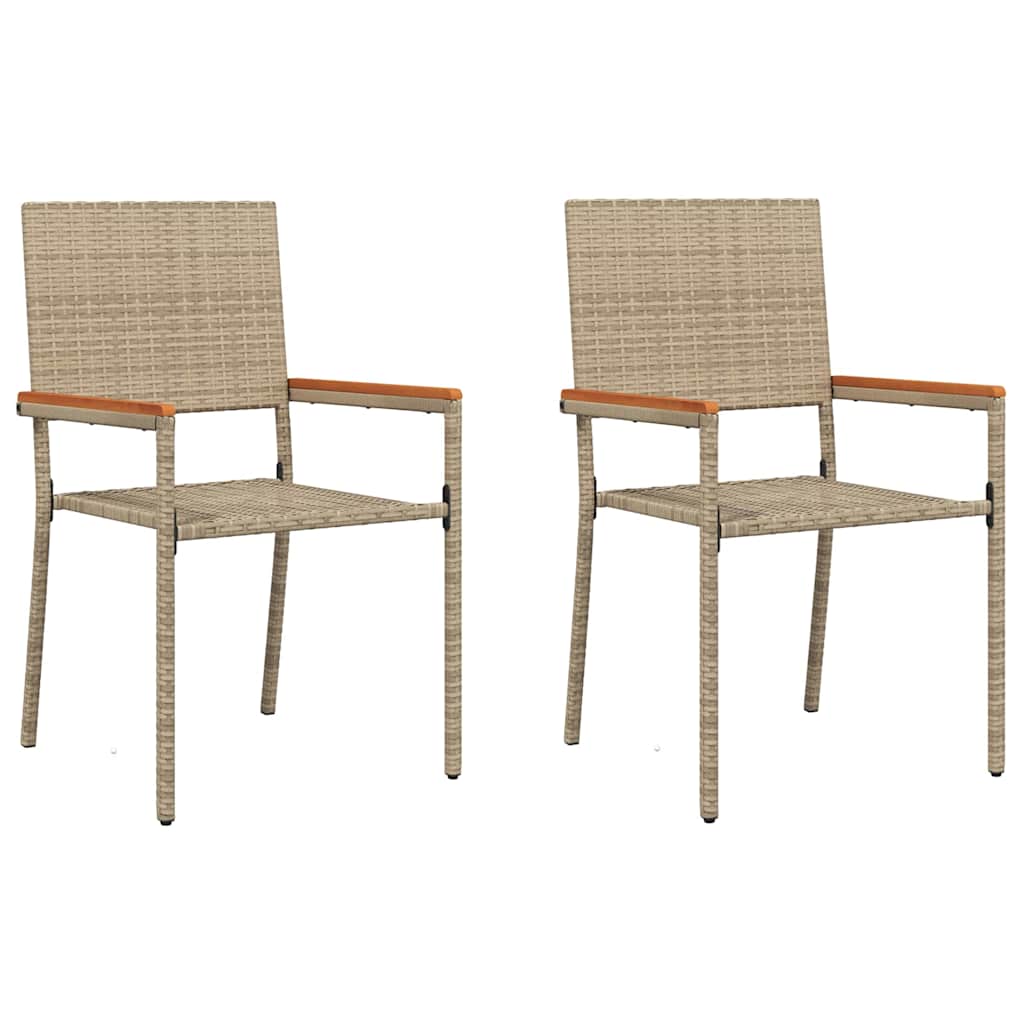Garten Stapelstühle 2 pcs Creme, Braun
